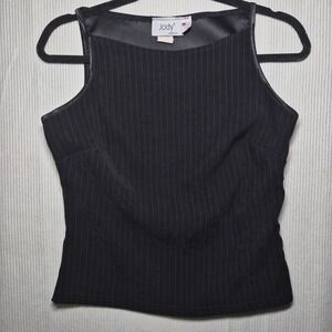 Vintage Y2K Pinstripe Shell Tank Made USA Size 7 (S/M)